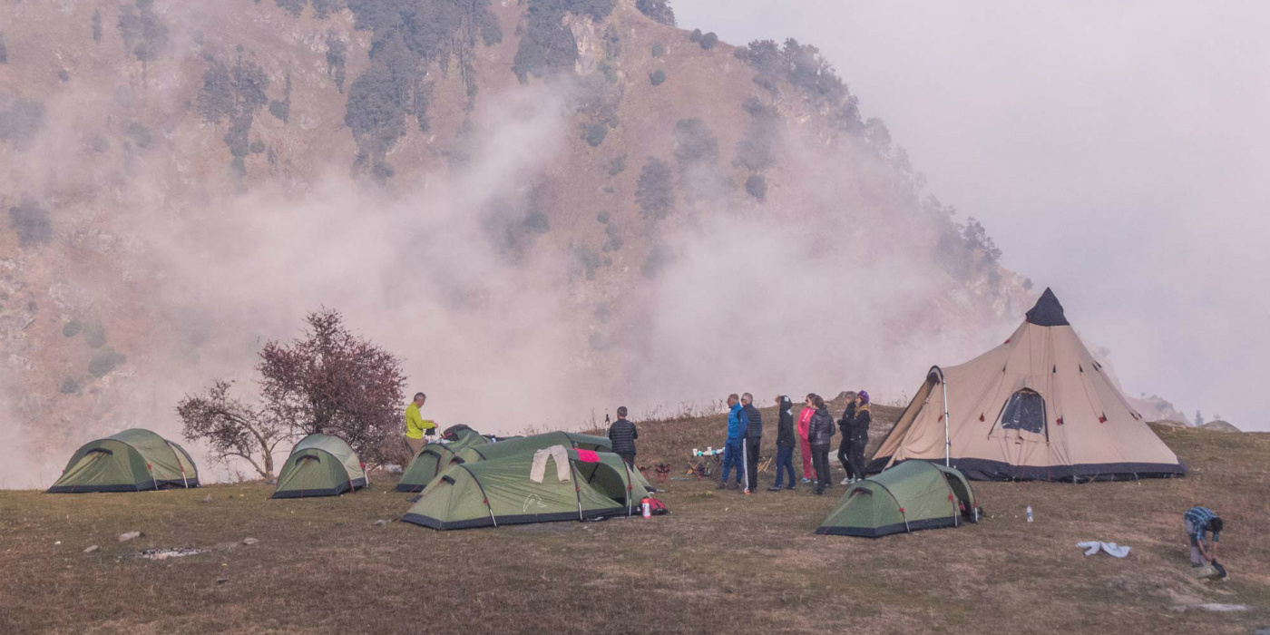 A camp set up by Himalayan Ecotourism on one of their treks